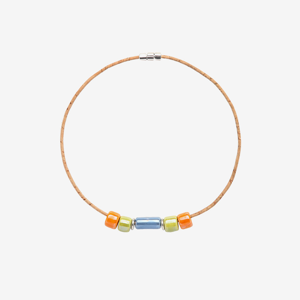 Artelusa Multicolor Ceramic Cork Necklace