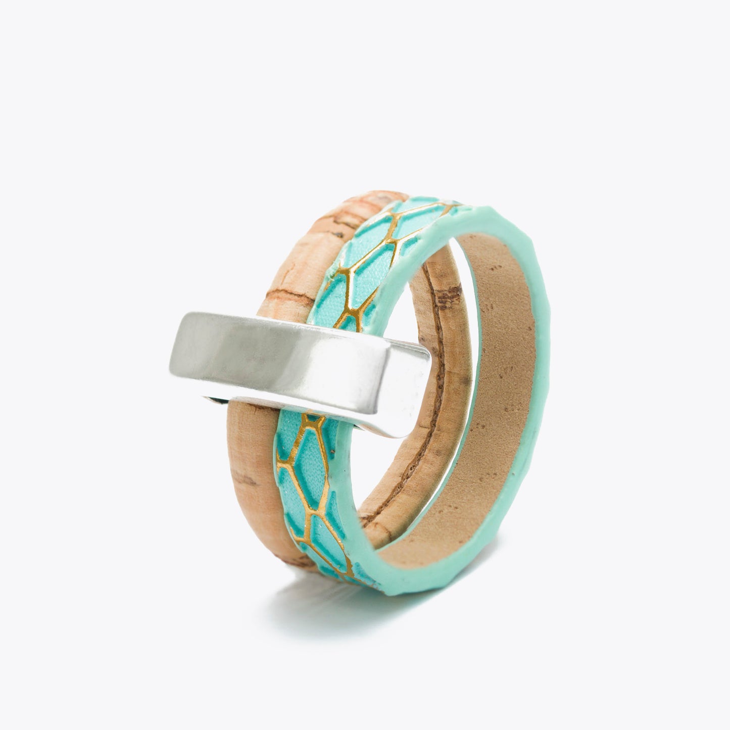 Artelusa Cork Ring with Green Water Ribbon
