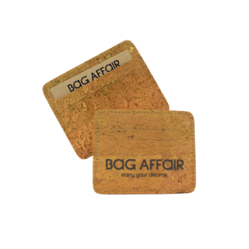 Bag Affair Cork Card Holder Gold Cork