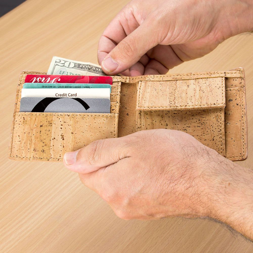 Men's Cork Wallet with Coin Pocket | HowCork - The Cork Marketplace