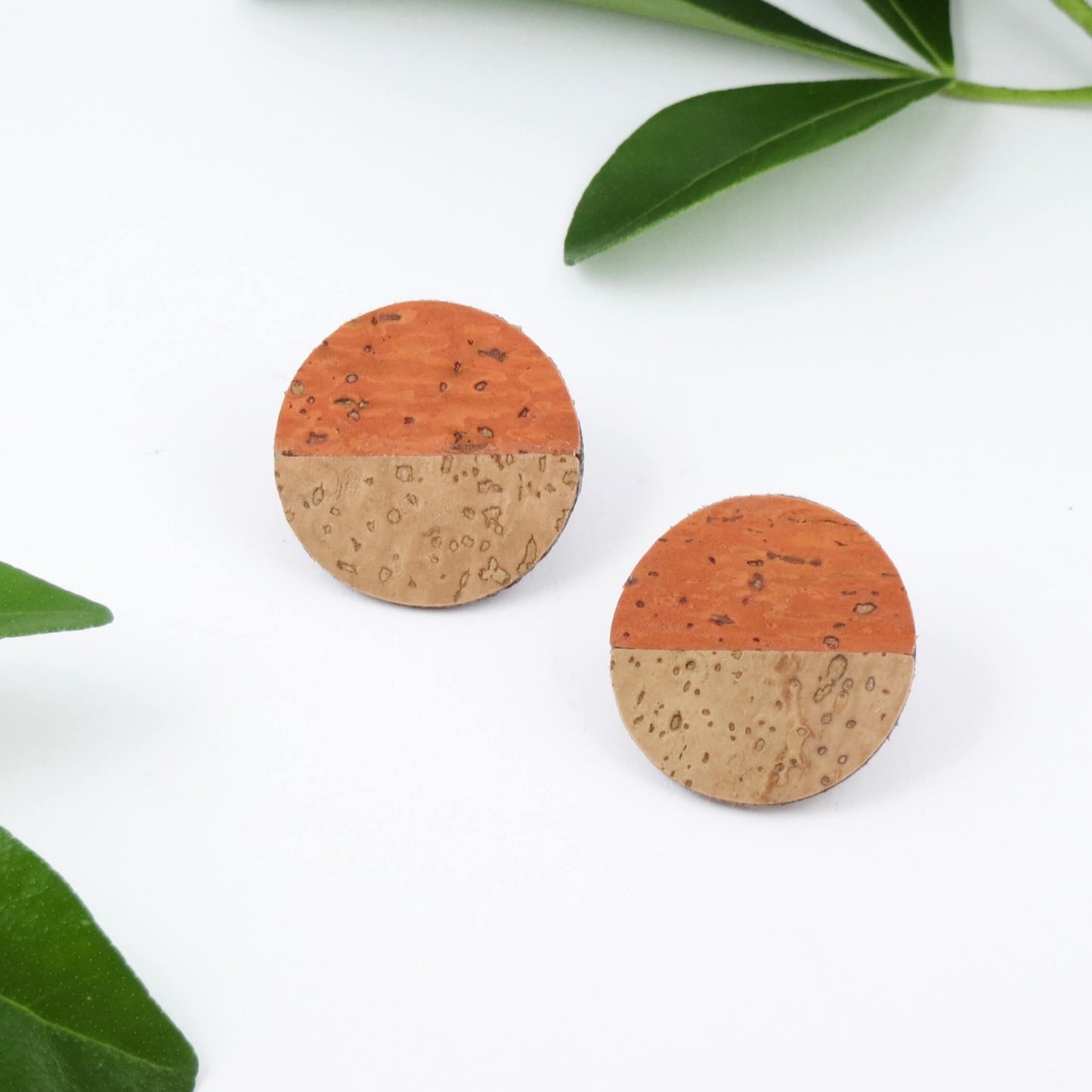 Cube Root Cork Horizon Stud Earrings