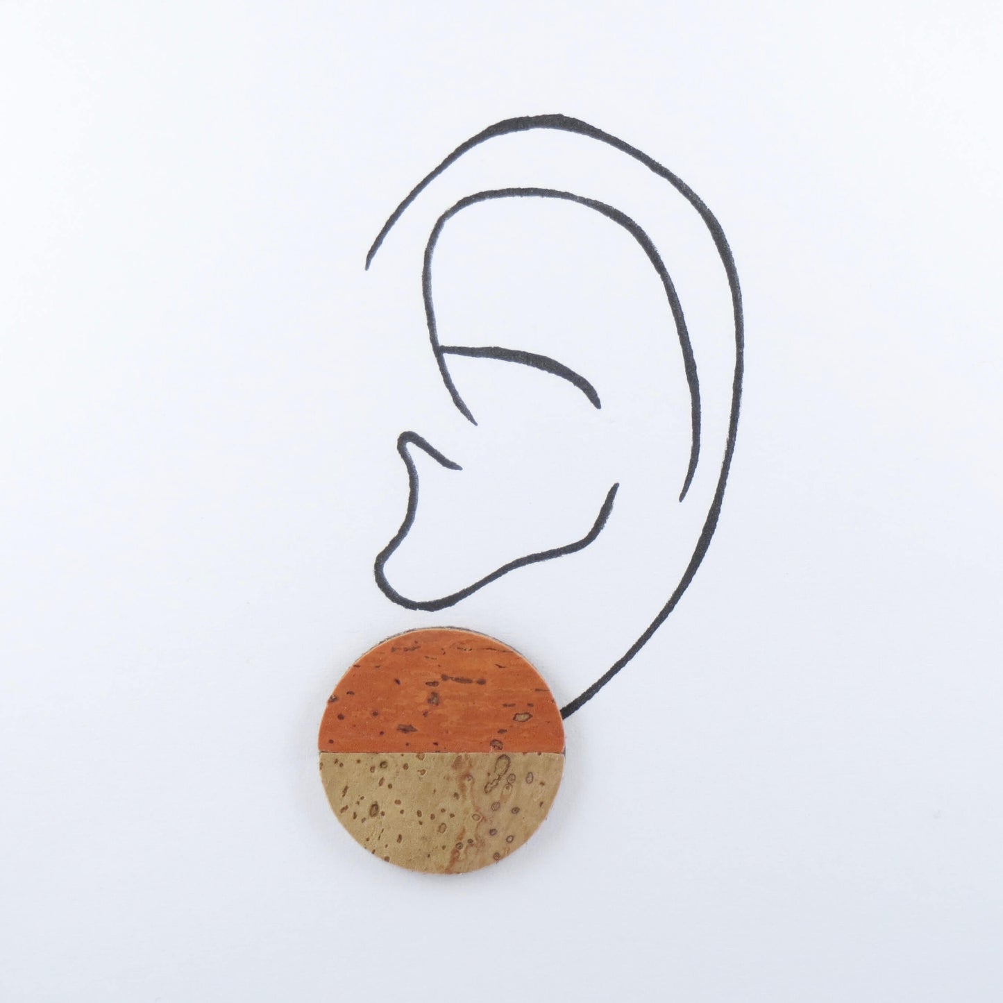 Cube Root Cork Horizon Stud Earrings