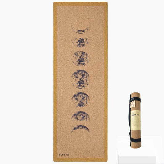 Scoria World Moon Phases Cork Yoga Mat