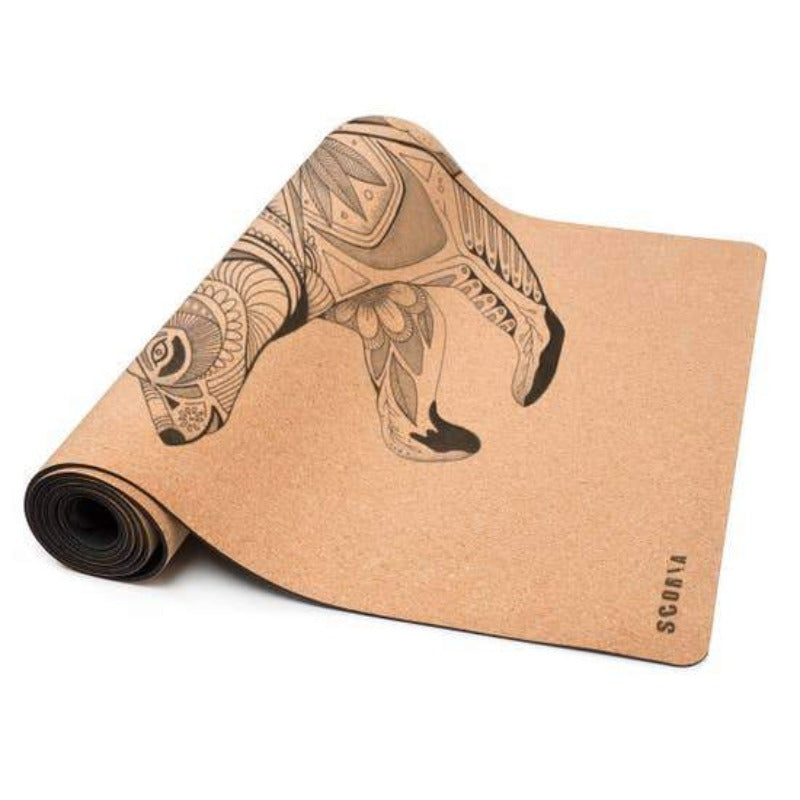 Scoria World Night Bear Cork Yoga Mat