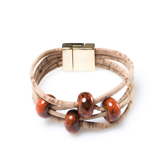 Intense Orange Cork Bracelet | HowCork - The Cork Marketplace