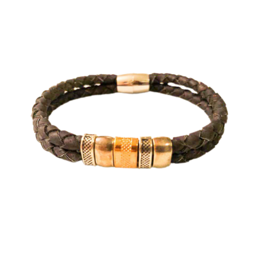 Artelusa Black Cork Unisex Bracelet with Steel Beads