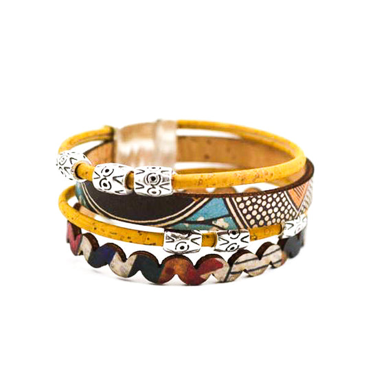 Grow From Nature Colorful Cork Tribal Bracelet