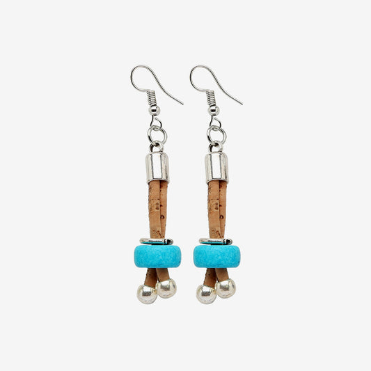 Artelusa Cork Earrings with Turquoise Rocks