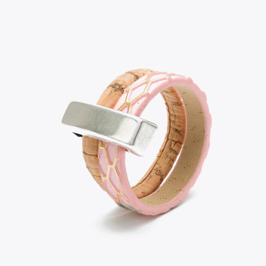 Artelusa Cork Ring with Pink Ribbon