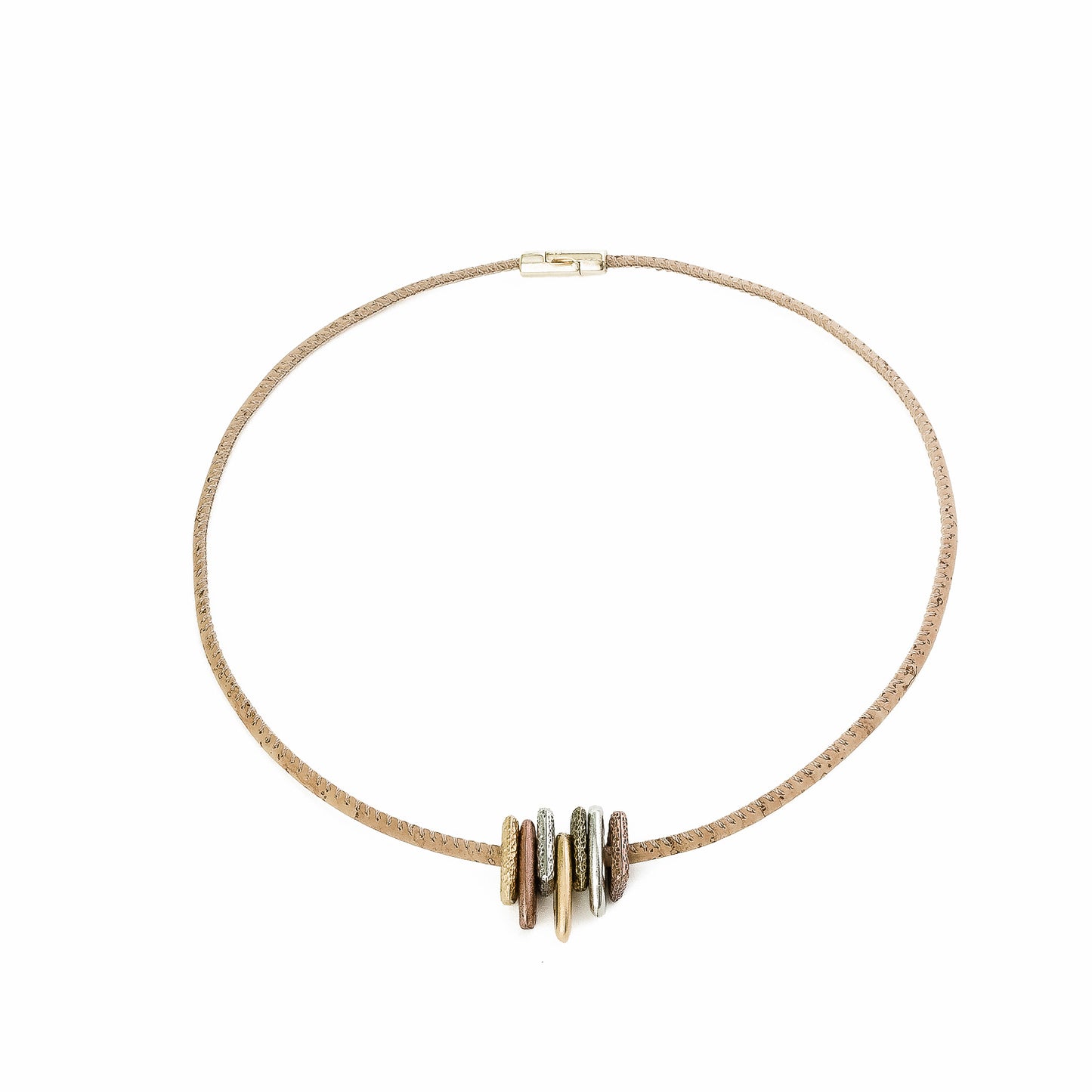 Artelusa Cork Metallic Bead Necklace