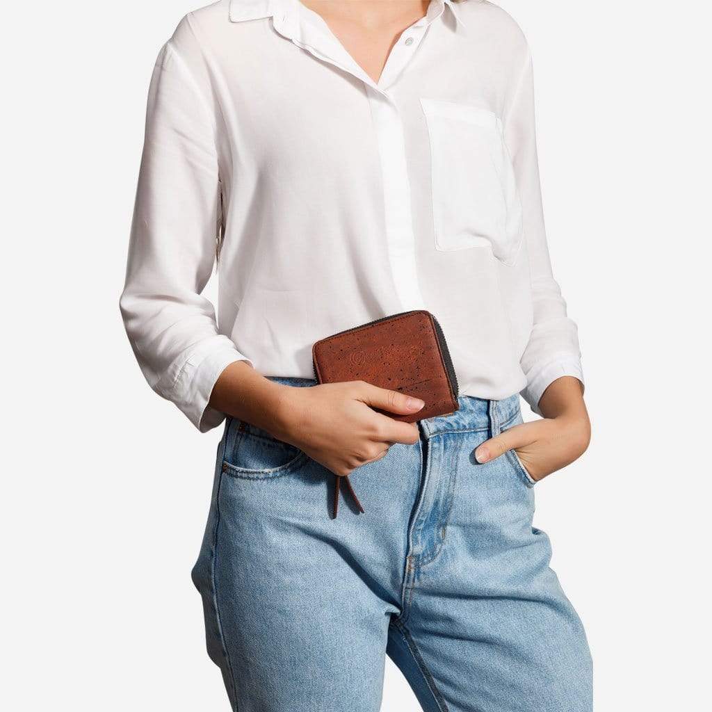 Corkor Women's Small Cork Zipper Wallet