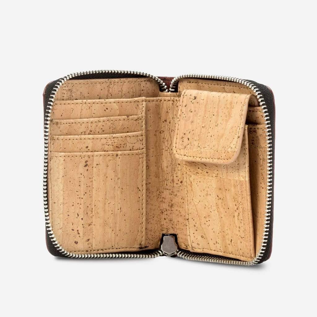 Ork Wallet Style Zipper Real Cork Leather Wallet Wholesale
