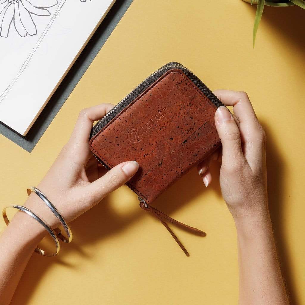 Corkor Women's Small Cork Zipper Wallet