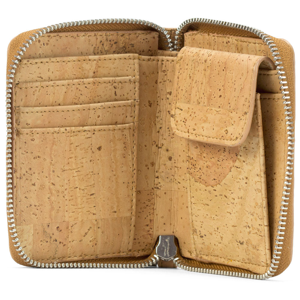 Women's Small Cork Zipper Wallet | HowCork - The Cork Marketplace