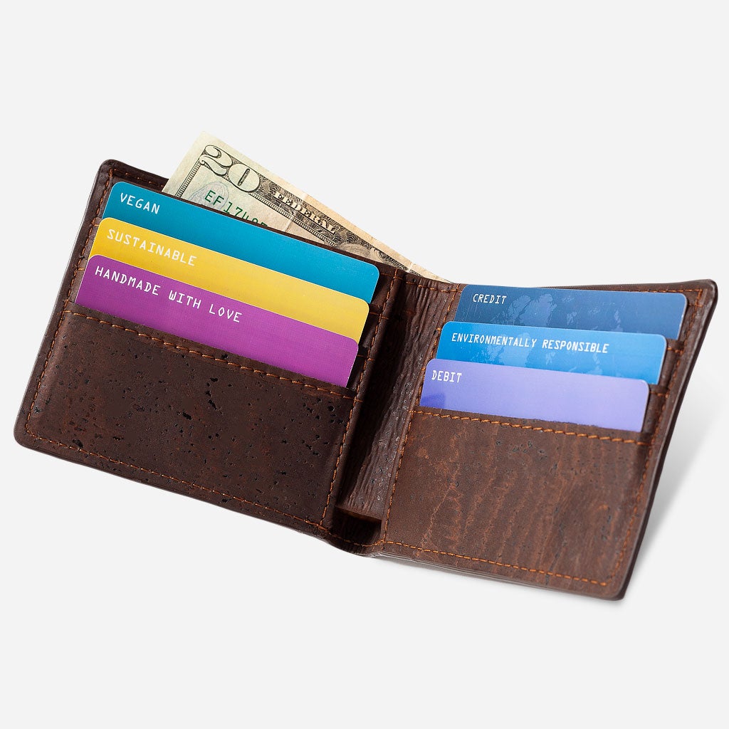 Slim Cork Coin Wallet for Minimalist Men, Non-leather Wallet