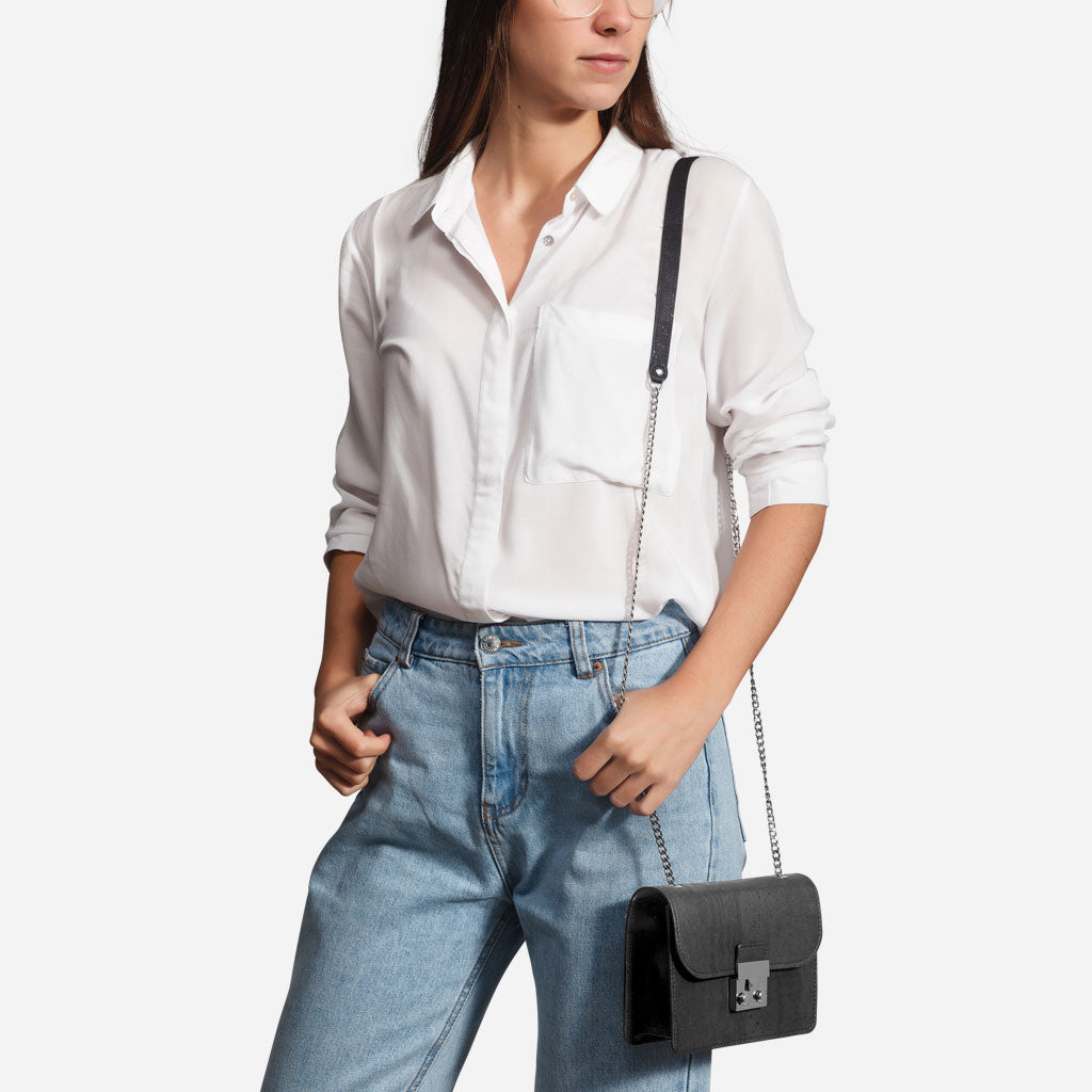 Corkor Mini Crossbody Cork Bag with Chain