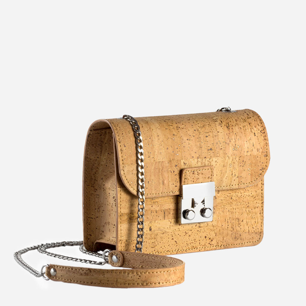 Corkor Mini Crossbody Cork Bag with Chain