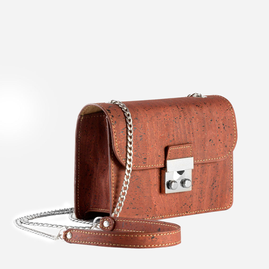 Corkor Mini Crossbody Cork Bag with Chain