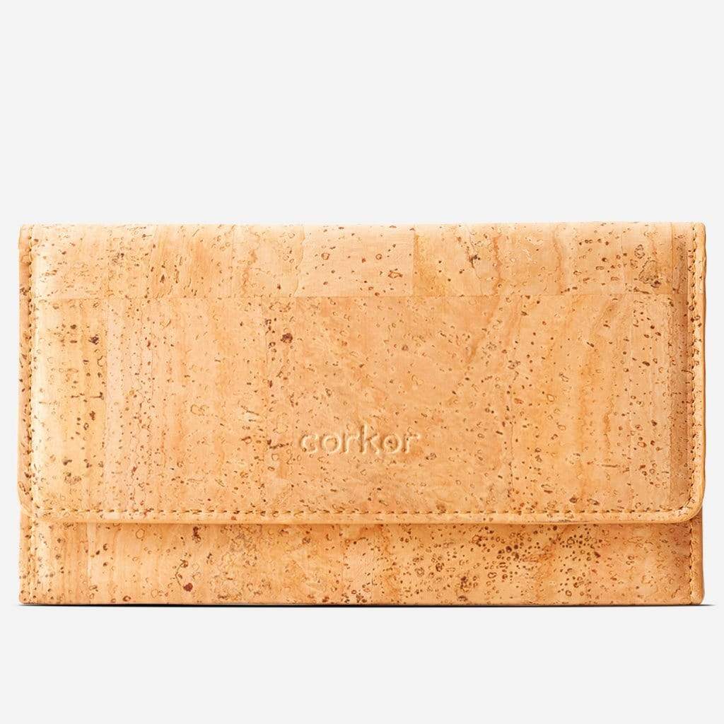 Corkor Vegan Cork Minimalist Wallet, Dark Brown