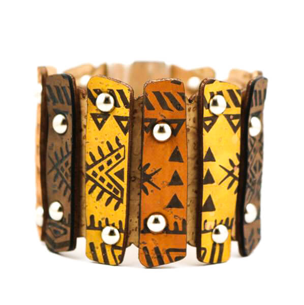 Grow From Nature Cork Tribal Prints Cuff